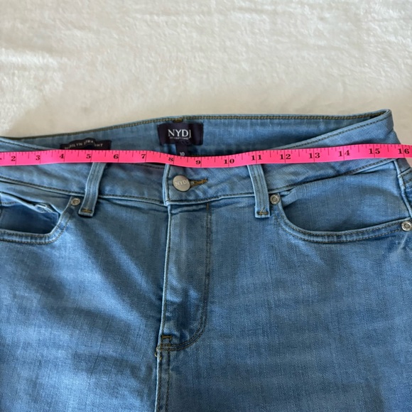 NYDJ Marilyn Straight Jeans Womens Size 10 Raw Hem High-Rise - Picture 10 of 14